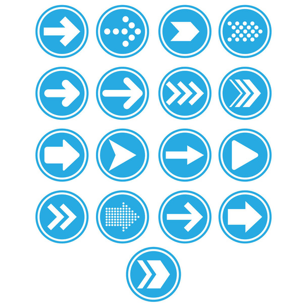 set icon circle arrow blue - Vektor, kép