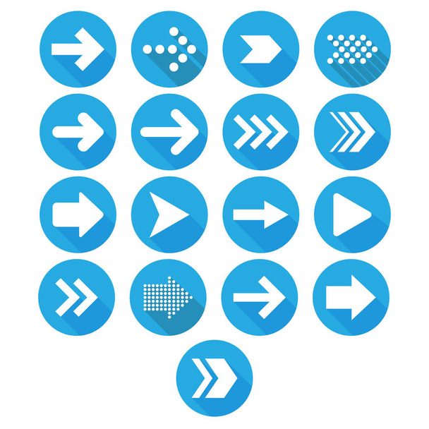 conjunto icono círculo flecha azul
 - Vector, imagen