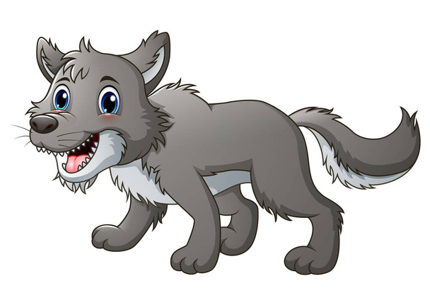 Caricature de loup souriant
 - Vecteur, image