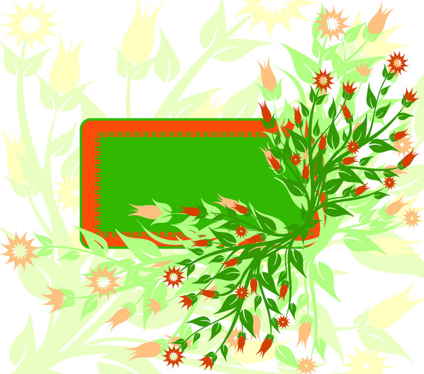Floral background with the frame - Φωτογραφία, εικόνα