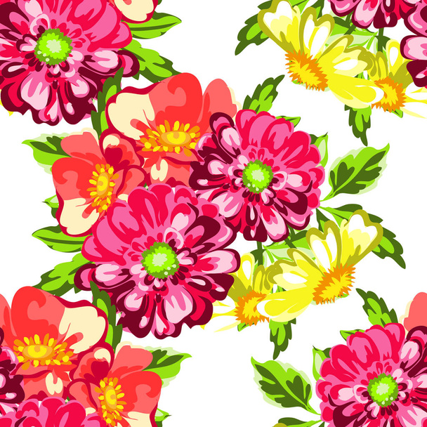 Seamless watercolor flower pattern - Vector, Image