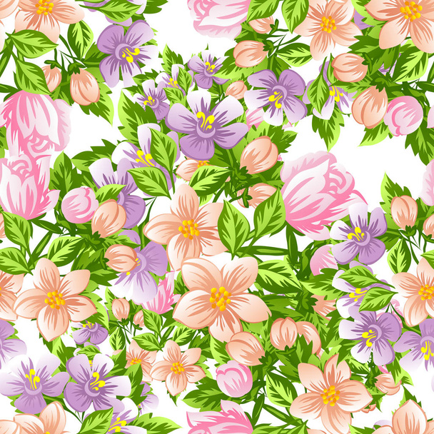 Seamless watercolor flower pattern - Vektor, obrázek