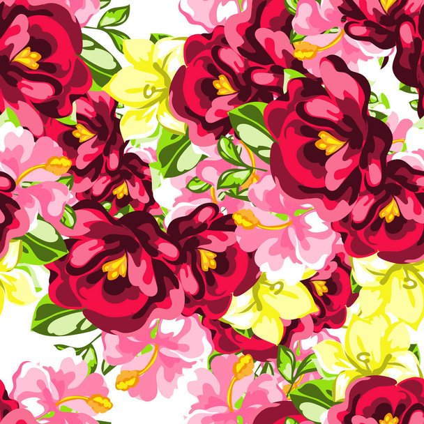 Seamless watercolor flower pattern - Vektör, Görsel
