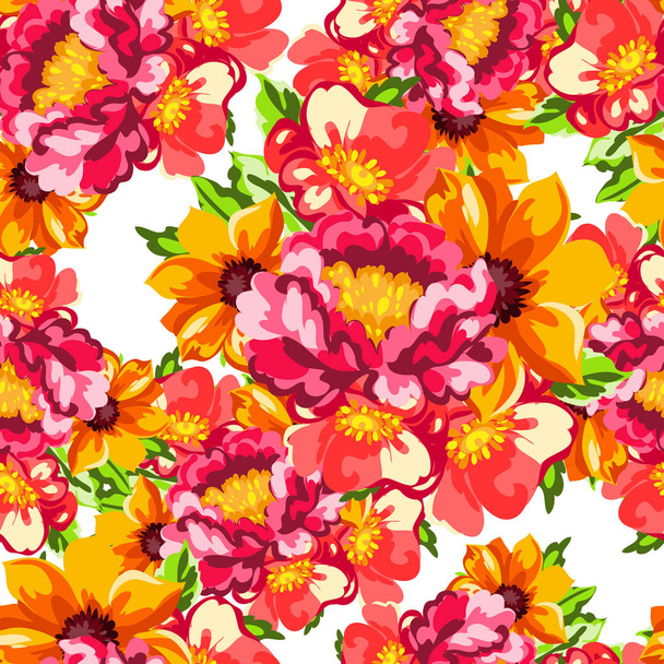 Seamless watercolor flower pattern - Διάνυσμα, εικόνα