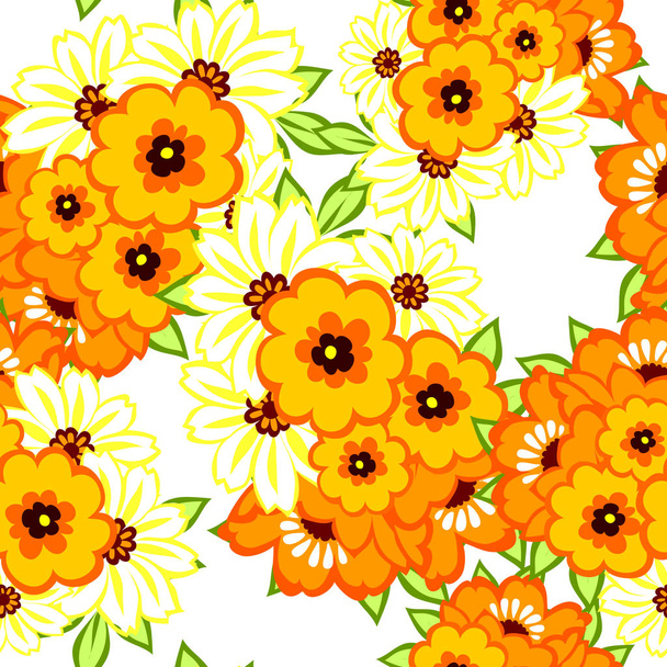 Seamless watercolor flower pattern - Wektor, obraz