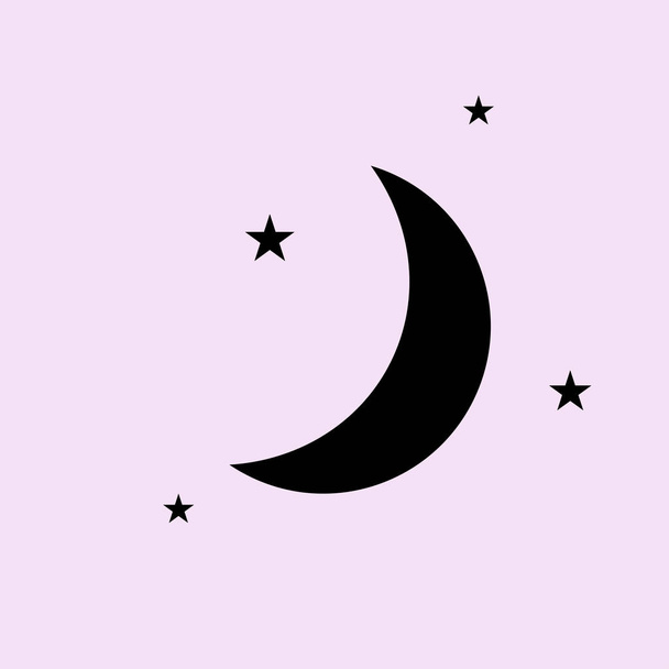 Měsíc & hvězdy ikona - Vektor, obrázek