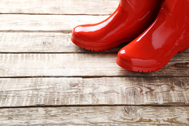 Red rubber boots - Fotoğraf, Görsel