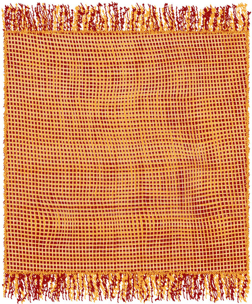 Плетіння барвистої плед в помаранчевих і фіолетових кольорах з бахромою
  - Вектор, зображення