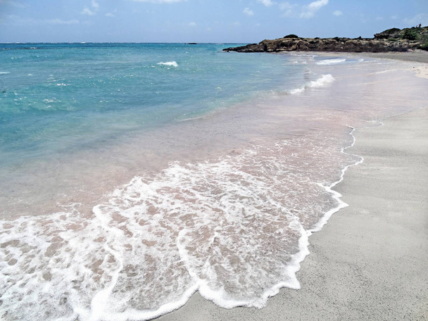 pláž s mořem růžový písek Krajina ostrova Kréta Řecko - Fotografie, Obrázek