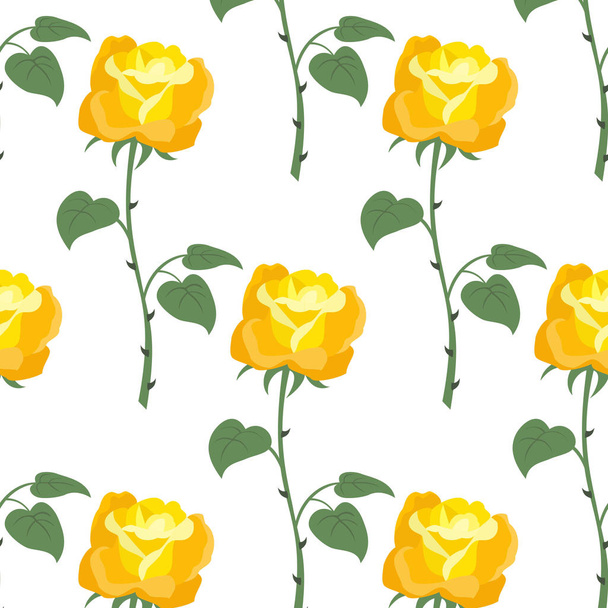 Seamless pattern with roses on the white background. - Vetor, Imagem