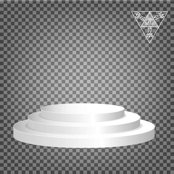 White podium multilevel on a transparent background.Vector illustration of an eps 10. - Vector, Image