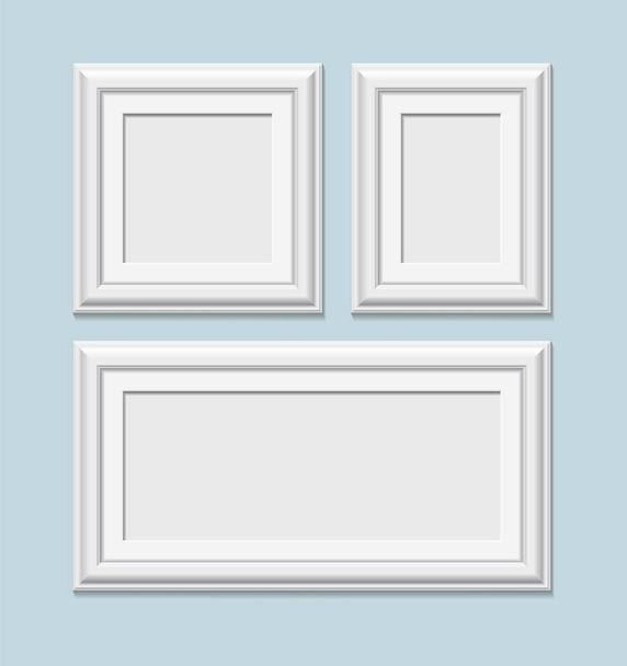 Set of square white photo frames, vector - Vector, Image