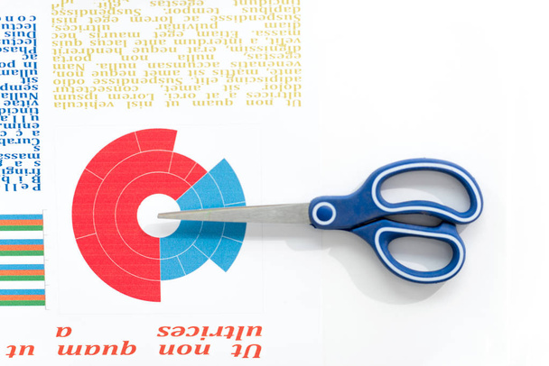Scissors and business chart  - Photo, Image