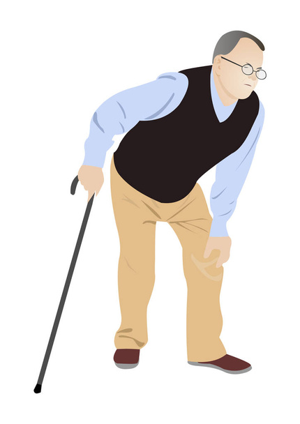  alter Mann mit schwachen Beinen - Vektor, Bild
