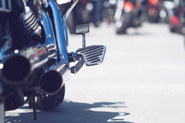 motorkerékpár hátsó kipufogó csövek részletek - Fotó, kép