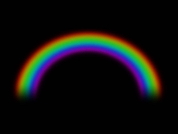 Colorido arco iris aislado contra fondo negro
. - Foto, Imagen