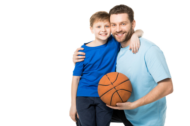 Father and son playing basketball  - Fotó, kép