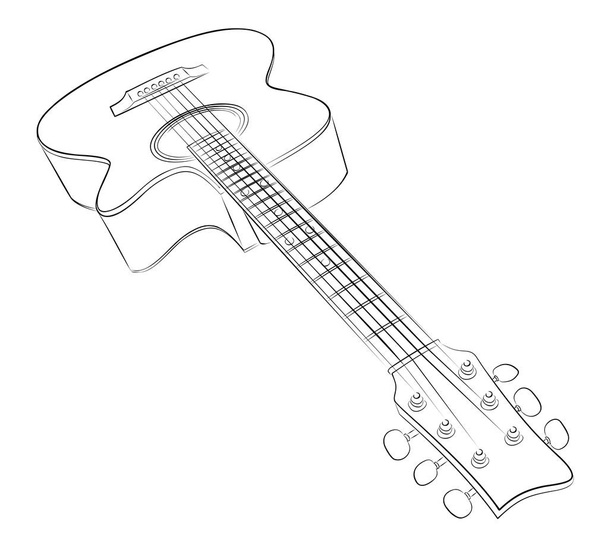 El boceto de la guitarra
.  - Vector, imagen
