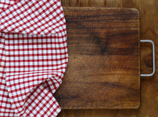 Kitchen napkin on a wooden background - Foto, Imagem