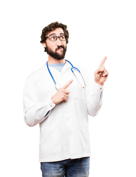 young doctor man showing sign - Foto, Imagen