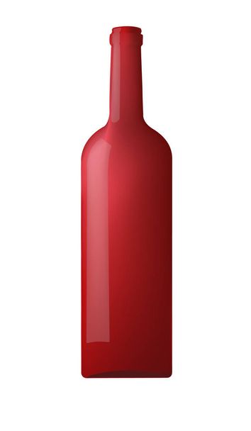 Botella roja de vino sobre fondo blanco. Ilustración vectorial
 - Vector, imagen