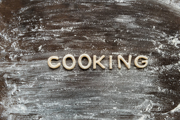 word cooking made from dough - Φωτογραφία, εικόνα