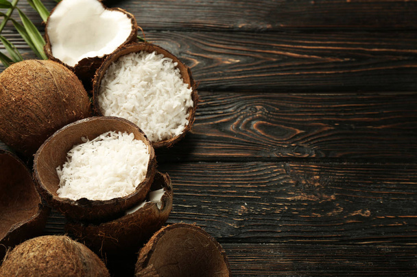 Beautiful composition with coconuts  - Фото, изображение