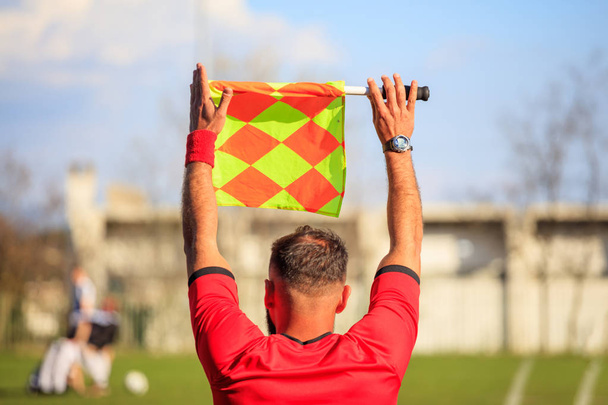 Football assistant referee during a game - Photo, Image