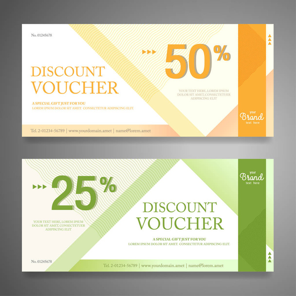 Colorful and modern discount voucher or gift voucher for promo event - Vector, Image