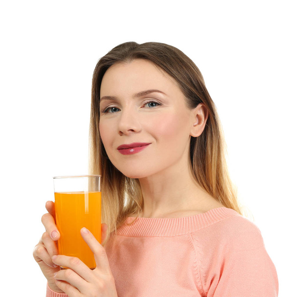 woman with glass of fresh juice - 写真・画像