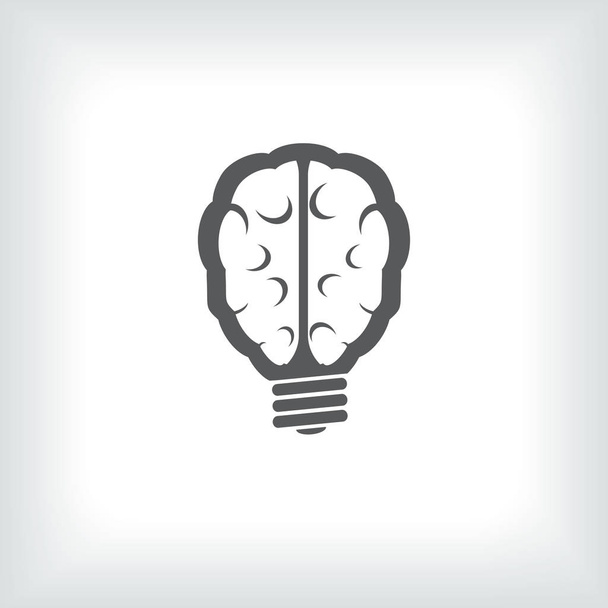Ikona žárovky mozku. Myšlenka - Vektor, obrázek