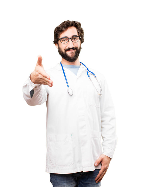 young doctor man shaking hand - Foto, imagen