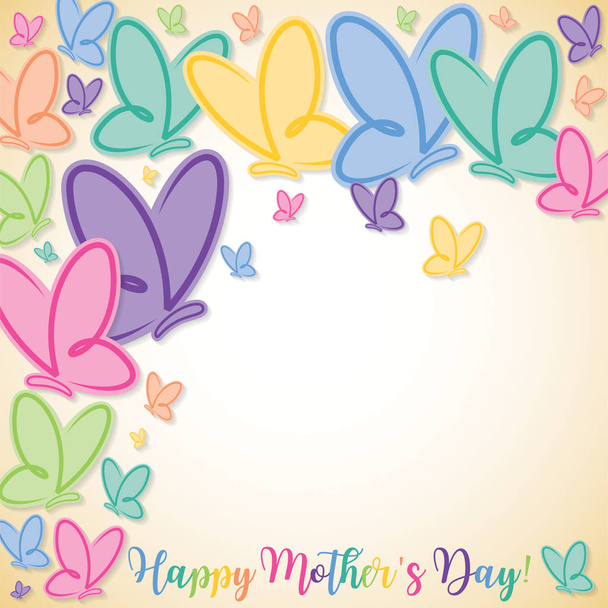 Happy Mother's Day butterfly card in vector format. - Vetor, Imagem