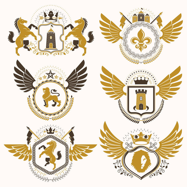 heraldic decorative coat of arms - Вектор,изображение
