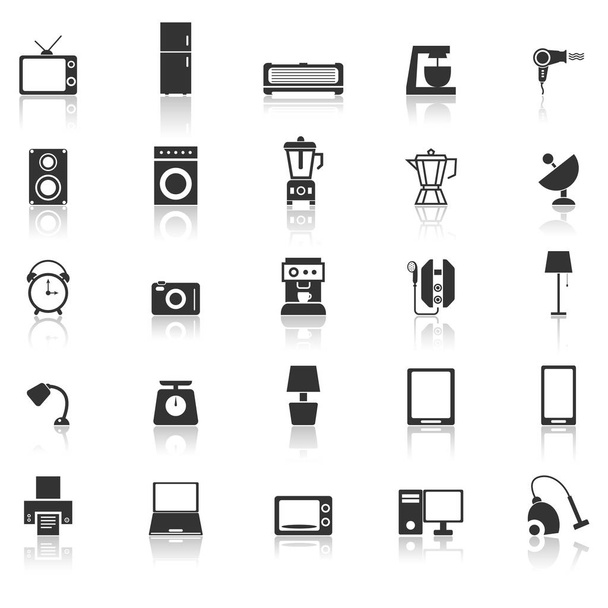 Icone per la famiglia con riflessi su sfondo bianco
 - Vettoriali, immagini
