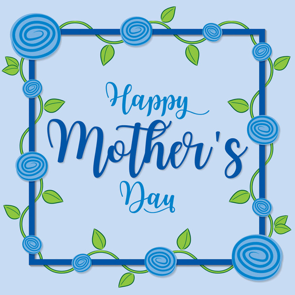 Rose vine Mother's Day card in vector format. - Vector, Imagen