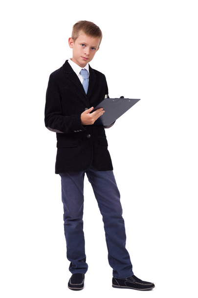 φοιτητή σε ένα επαγγελματικό κοστούμι με tablet - Φωτογραφία, εικόνα