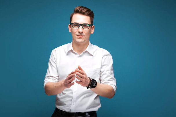 Young handsome serious businessman in glasses - Photo, Image