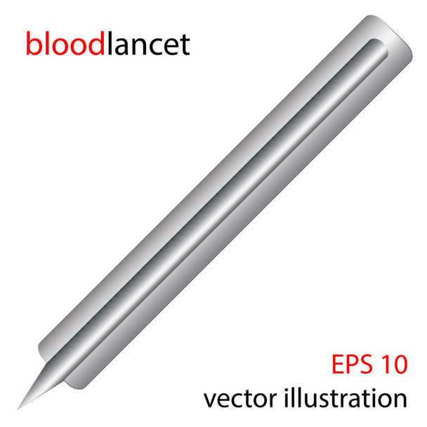 Bloodlancet. One-time steel medical tool for puncturing a finger. Blood test. Vector. - Vector, Image