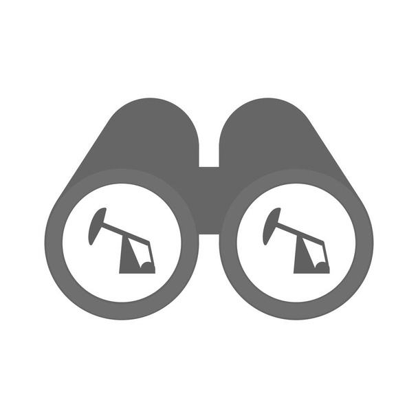 Isolated binoculars with a horsehead pump - Vector, Image