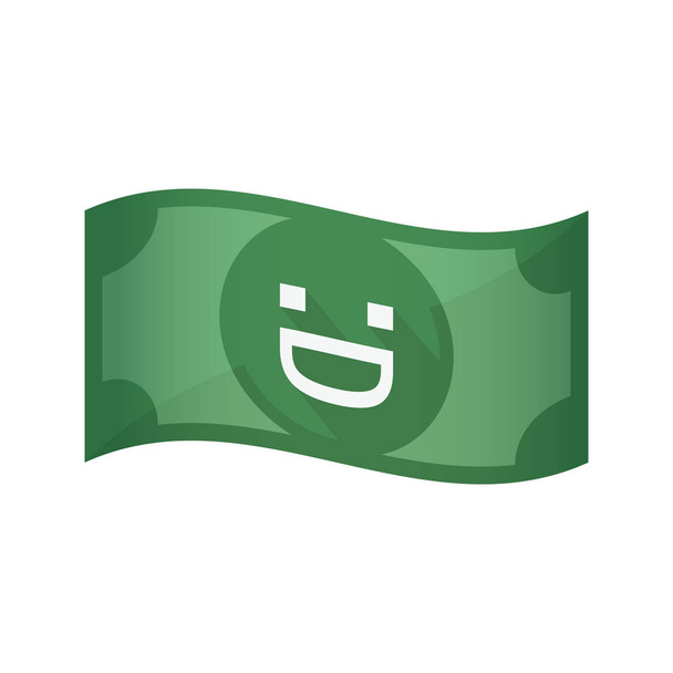 Isolated bank note with a laughing text face - Vector, Image