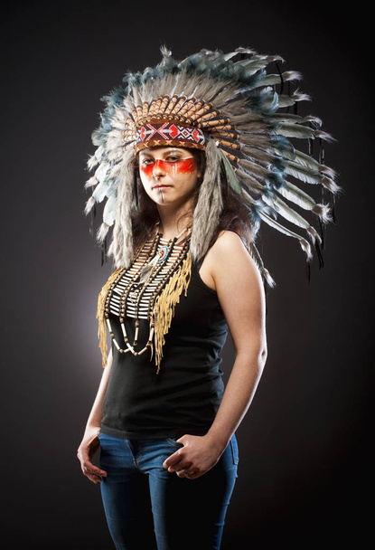 Native American Indian Chief War Bonner  - Photo, Image