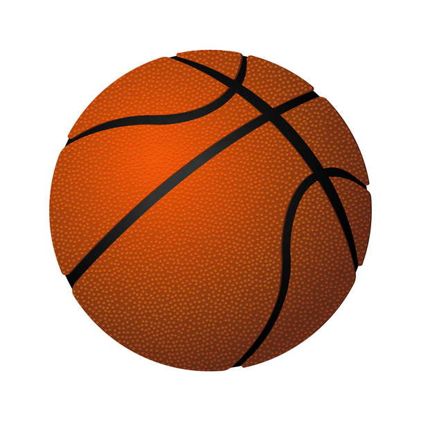 Μπάσκετ σφαιρικό δέρμα φουσκωμένα μπάλα ρεαλιστική διανυσματικά εικονογράφηση - Διάνυσμα, εικόνα