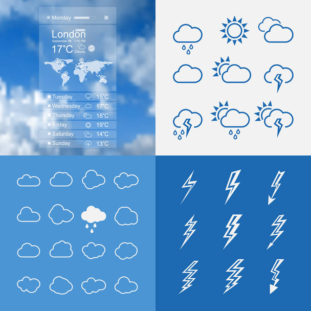 coleção de formas de nuvem
 - Vetor, Imagem