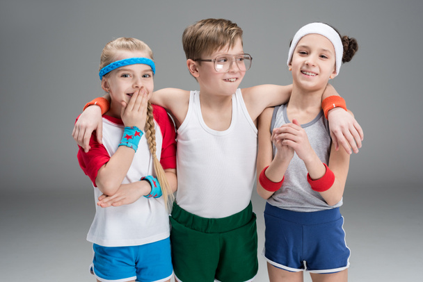 active kids in sportswear - 写真・画像