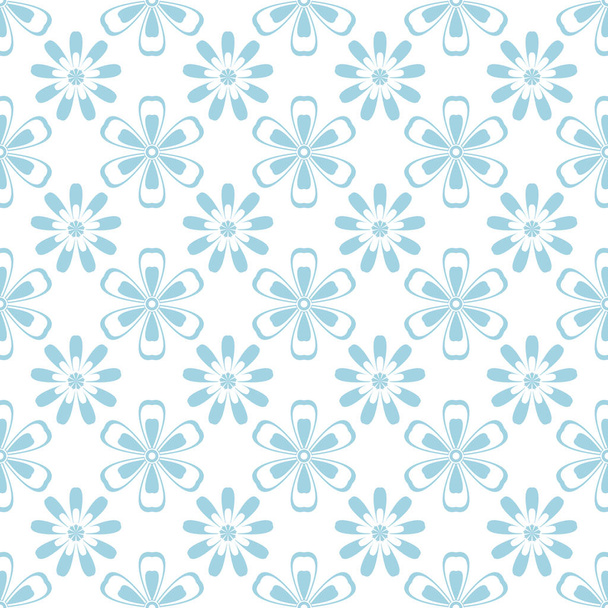 Floral seamless pattern. Blue and white ornament - Вектор, зображення