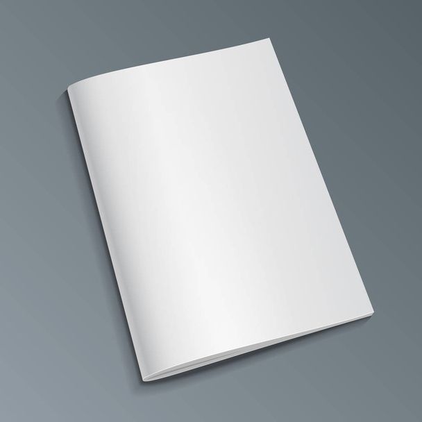 Blank Cover Of Magazine, Book, Booklet, Brochure. Illustration Isolated On Gray Background. Mock Up Template Ready For Your Design. Vector EPS10 - Wektor, obraz