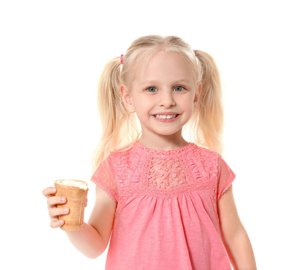 little girl eating ice cream - Foto, Imagem