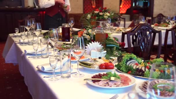 Table setting in the restaurant. - Footage, Video