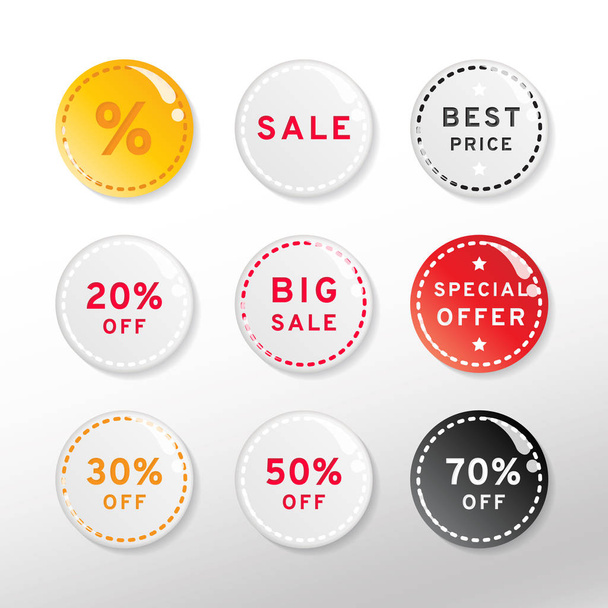 Set de pegatinas de venta, botones
 - Vector, imagen